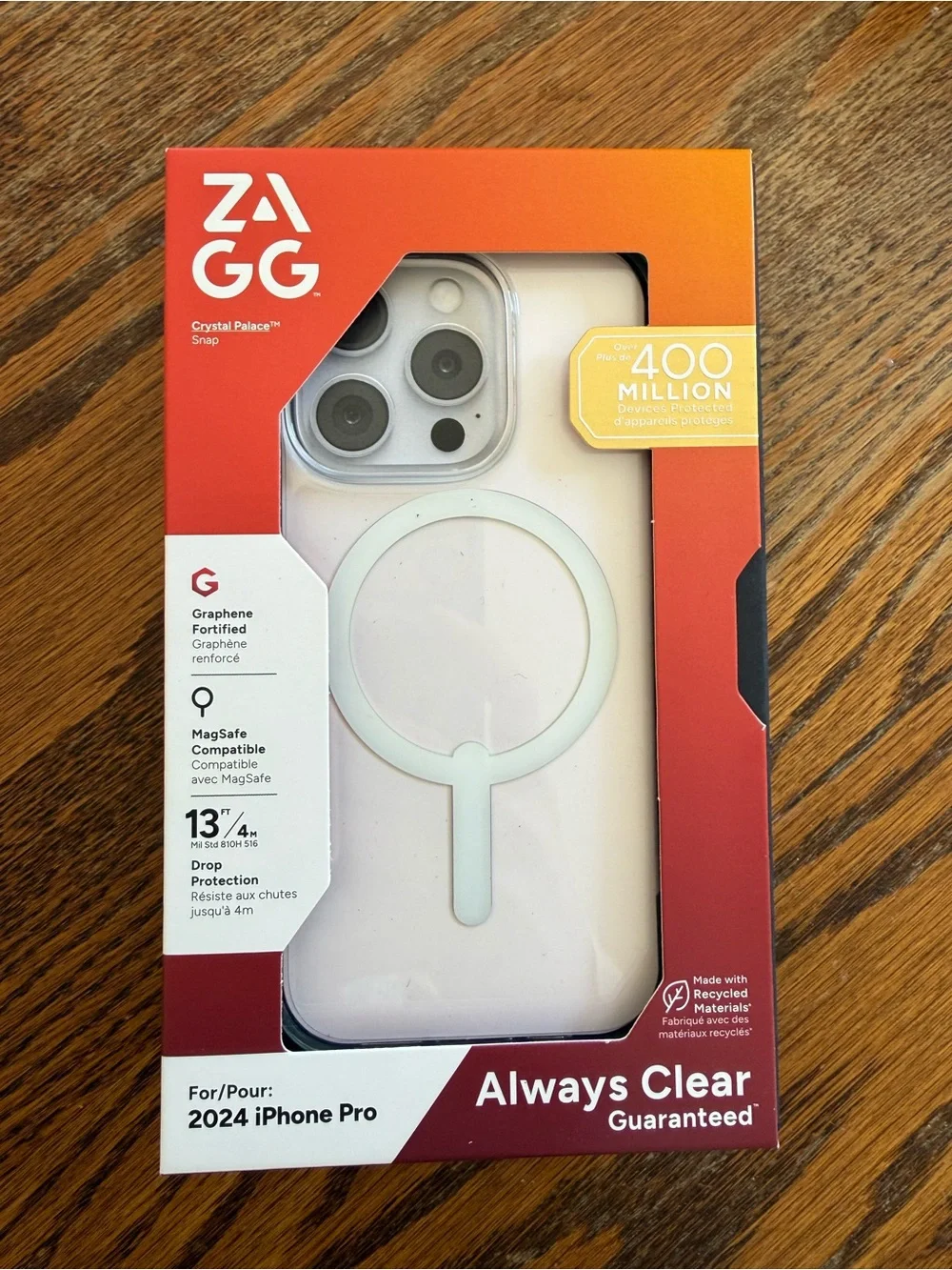 ZAGG Crystal Palace Snap Clear Case for 2024 iPhone Pro — White